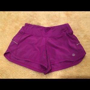 Athleta run with it shorts xxs purple